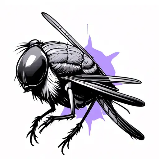 Cricket With Shadow Holding A Violet