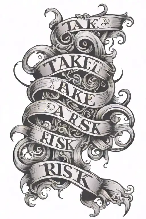 Take A Risk Word Over Lapping Letters