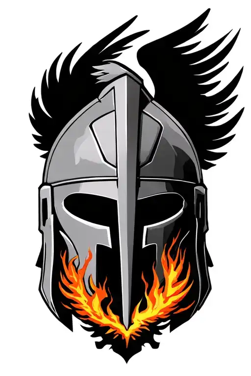 Spartan Helmet With Phoenix Rising From The Ashes Symbolizing Overcoming Ptsd