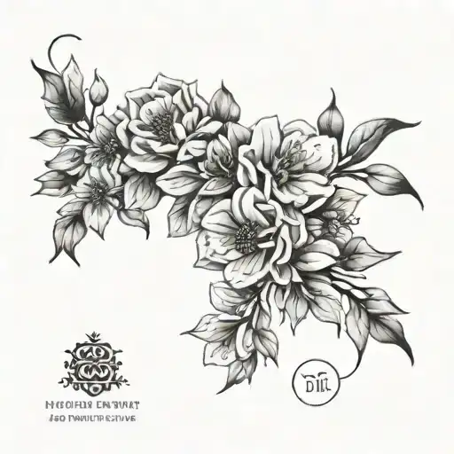A Tattoo Going Down My Spine W The Birth Flowers Of September November December
