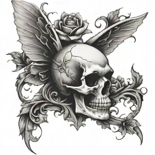 Skull With Fairy Wings