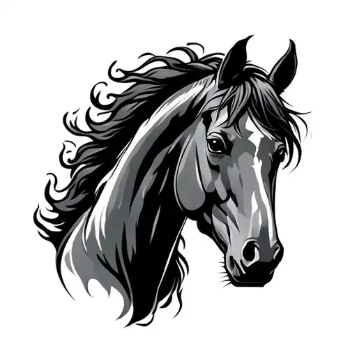 Broncos Horse With Flames