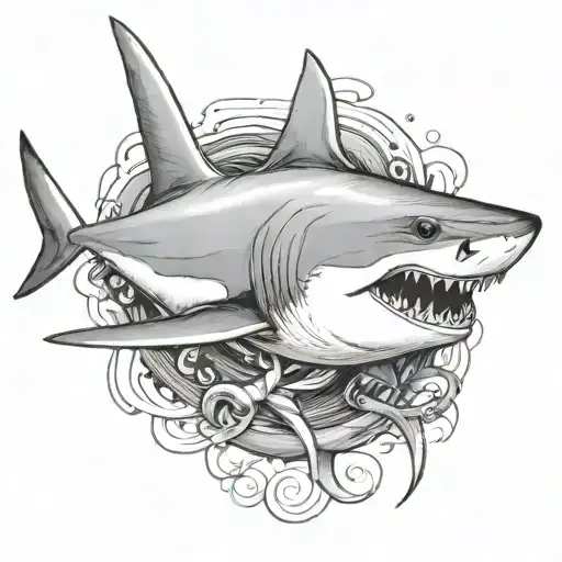 Shark With Anchor In Mouth