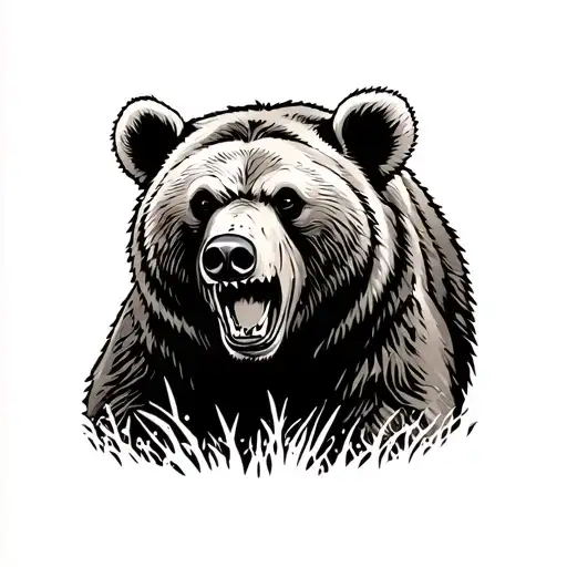 Bear Is Furious In The Forest