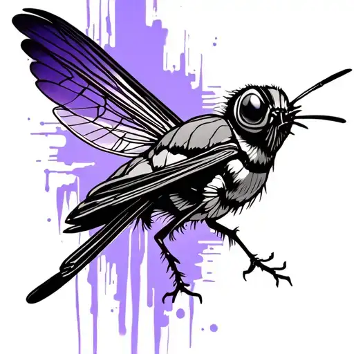 Cricket With Shadow Holding A Violet