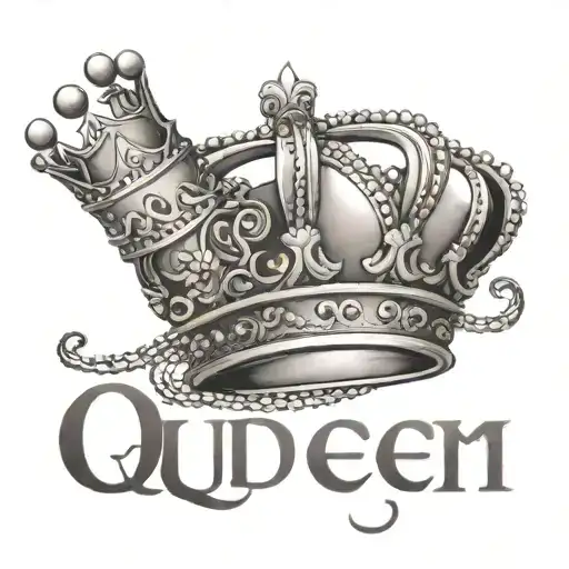 The Word Queen With A Small Simple Crown Above The Q In Pretty Writting