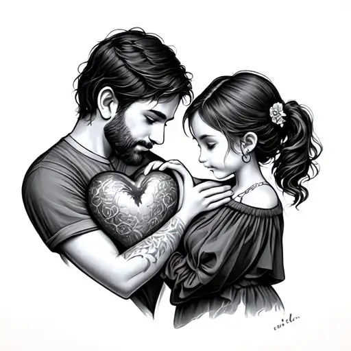 Daughter Holding Dad's Heart