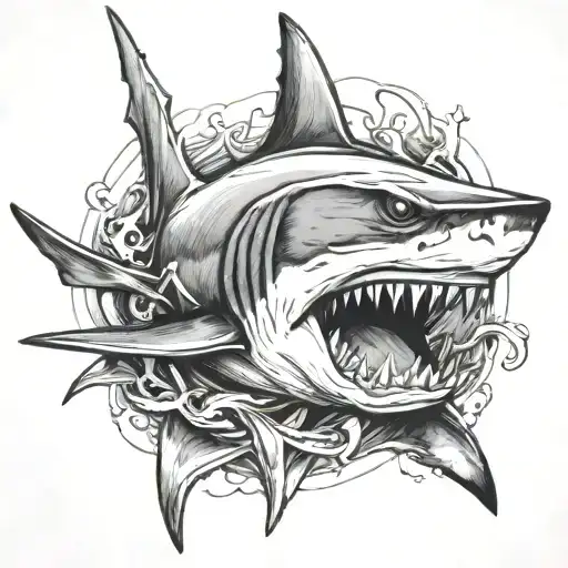 Shark With Anchor In Mouth