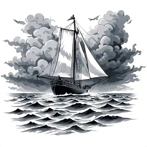 Sailboat In Storm Cloud