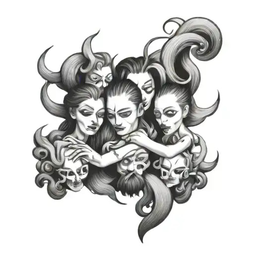 Eight Friends Conjoined Together