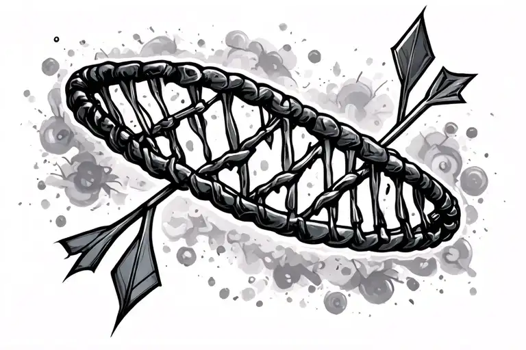 Dna Strand With Arrow Running Through It On The Top