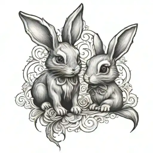 Gothic Bunny And It Baby Bunny
