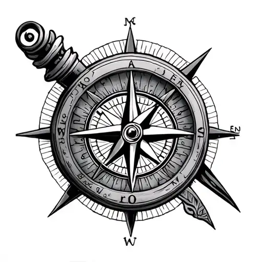 Arm Tattoo With A Compass