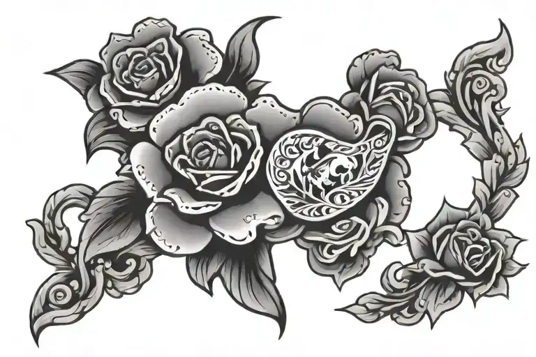 Mexico Heritage Tattoo With Mexican Flag Intertwined