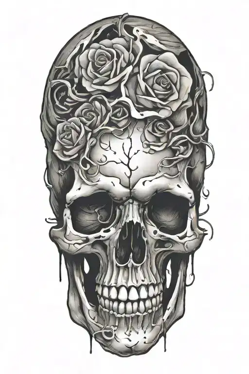 Broken Heart With Overthinking Scull