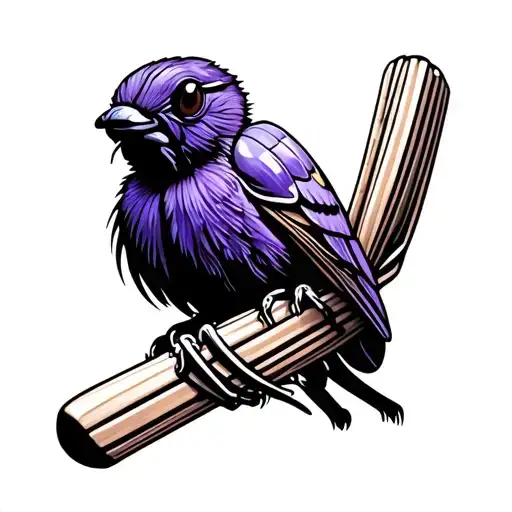 Cricket With Shadow Holding A Violet