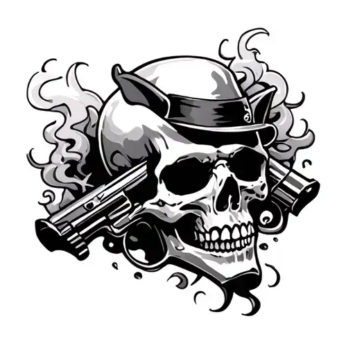 Skull Law Texas Guns Smoke Rising