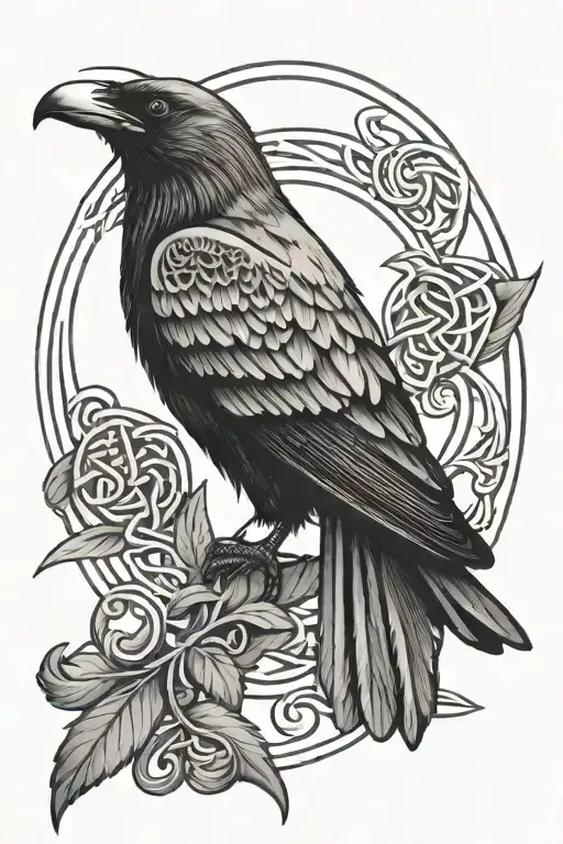 Black Raven Celtic Knot Design