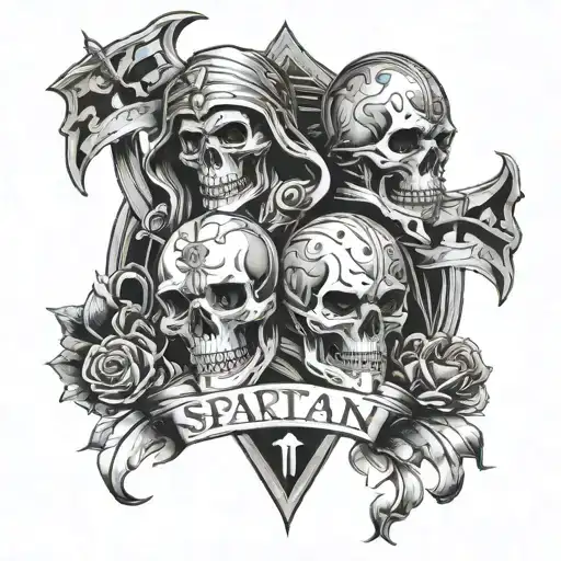 Spartan Family Gambling Memento Mori Skulls Tarot Carde