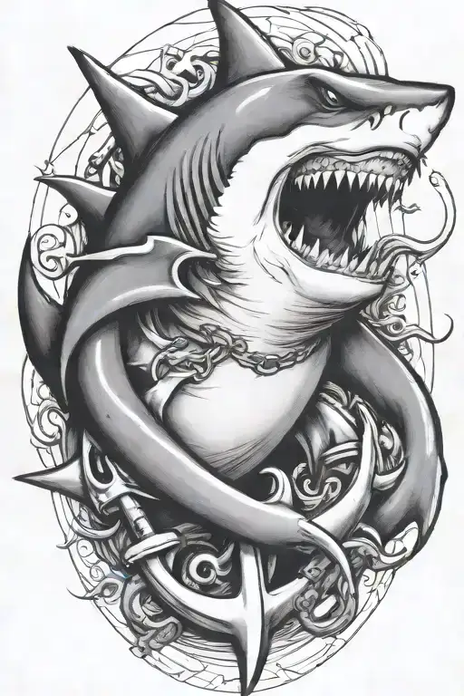 Shark Biting An Anchor