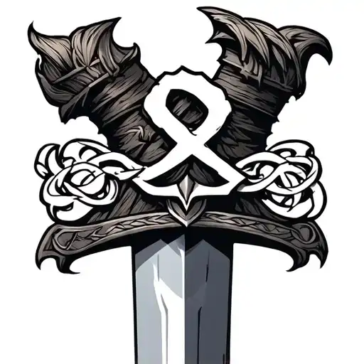 Berserker Rune Tattoo On A Viking Dagger