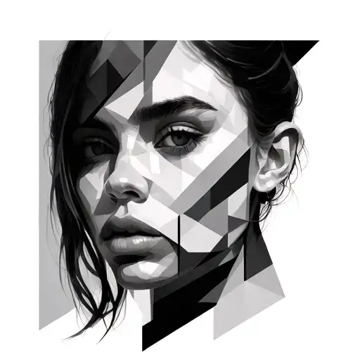 Geometric Portrait With Abstract