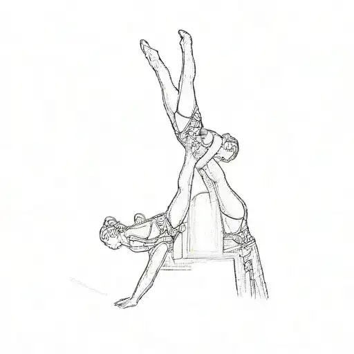A Group Of Women Performing Acrobatics