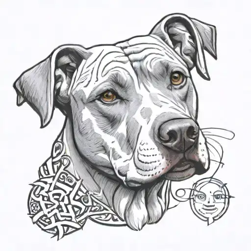 Pitbull With Text Around Head