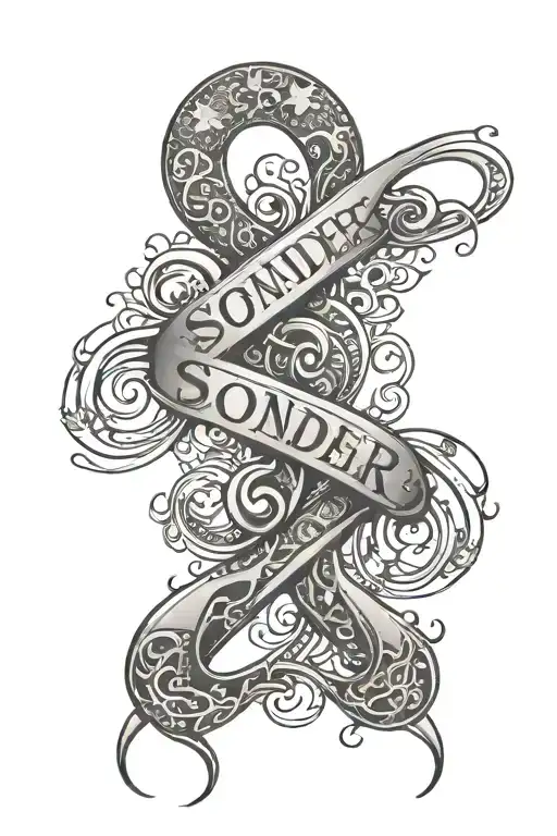 Infinity Neck Tattoo On The Side Of My Neck With The Word Sonder In It