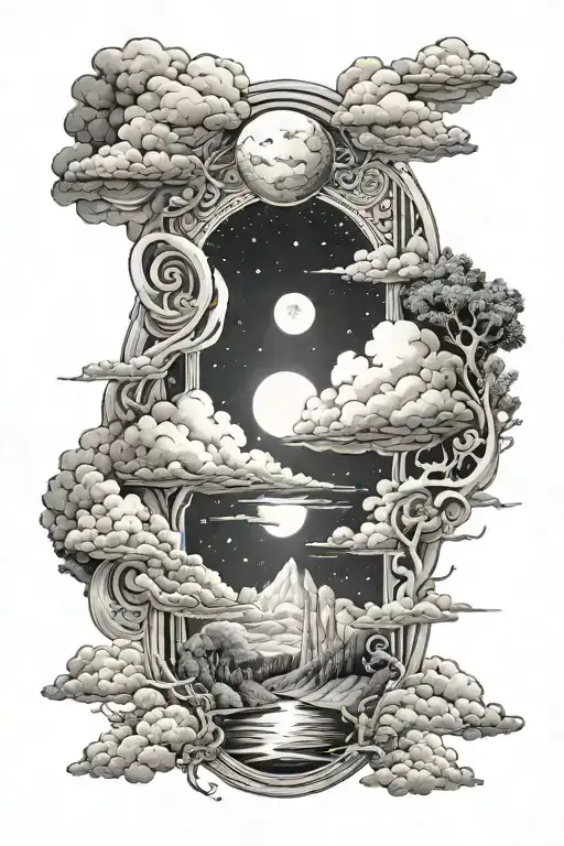 Nature Leading Into Clouds Leading Into Space Themed