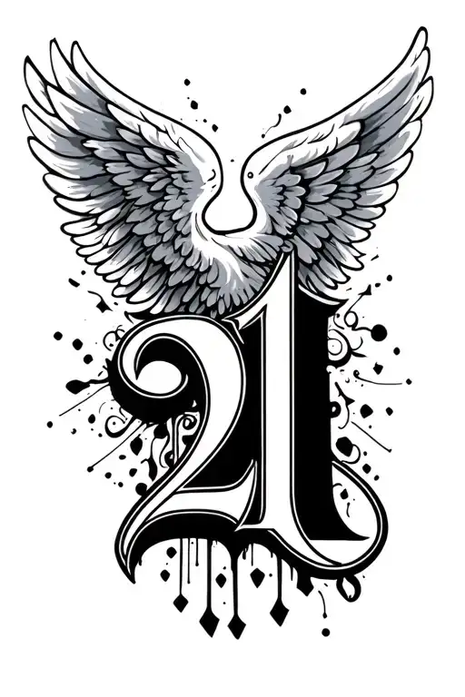 Imagine A Tattoo 21 In A Cool Font With Angel Wings For The Outter Forearm
