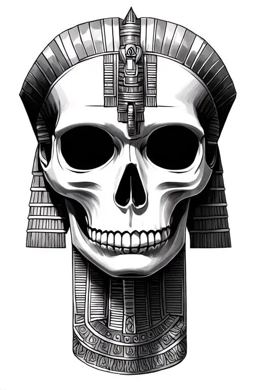 Egyptian Half Skull Face