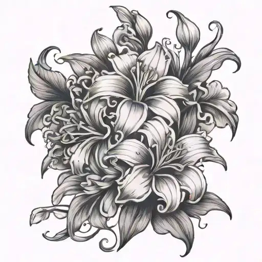 Carnation Daisy Gladiolus Flower Intertwined Vines