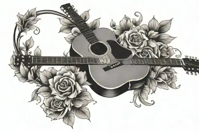 Music Guitar Flowers Happy