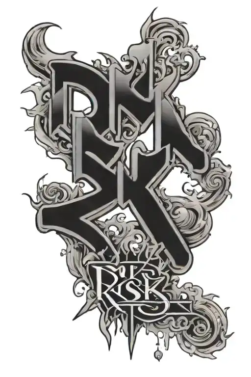 Risk Word Over Lapping Letters