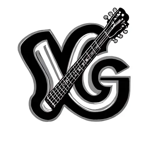 Guitar With V And G Letters