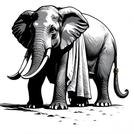 God Walking Next To Elephant