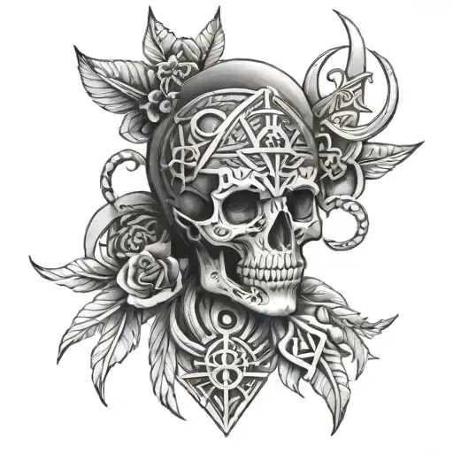 Pheoni With Healing Symbols And Hispanic Elements Intertwined