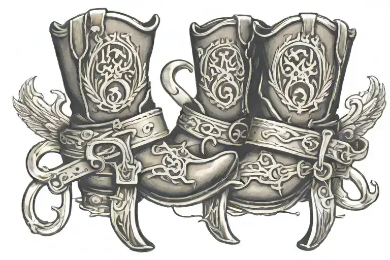 Western Spurs With Numbers 12345 Above It