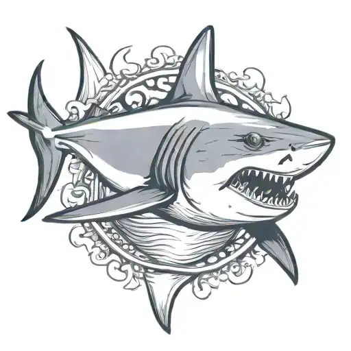 Shark Wearing A Navy Dixie Cup