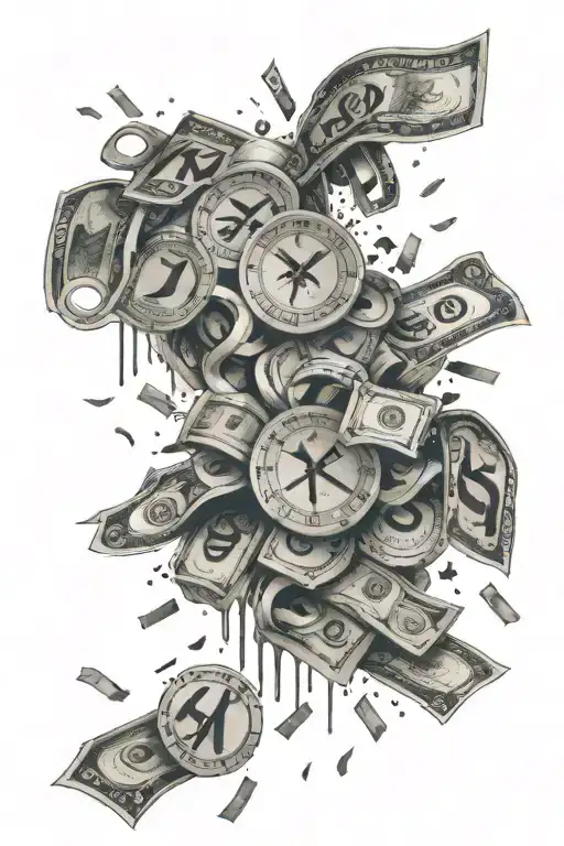 Money Falling With Roman Numerals