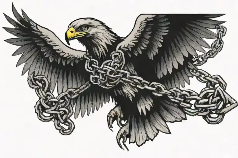 Piper Word Wrapped In Chains Held By Eagle Soaring