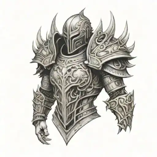An Intricate Armor Design Incorporating Elements Of Strength And Duality For An Arm