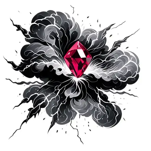 Ruby Gem In Lightning Storm Cloud