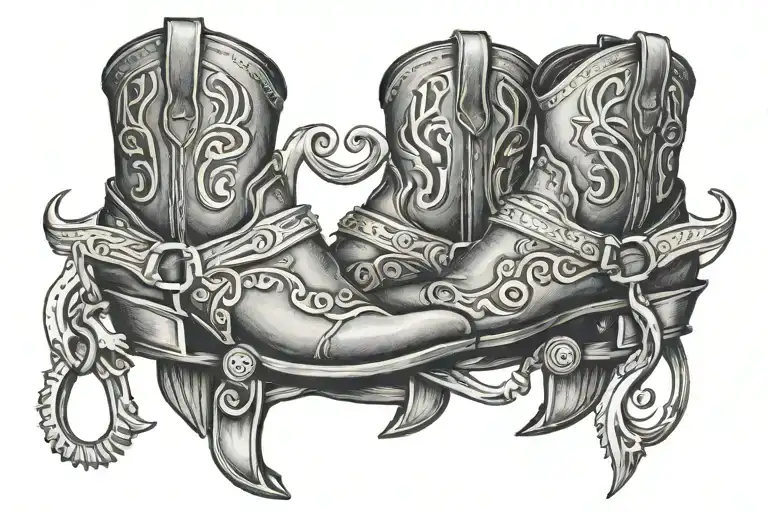 Western Spurs With Numbers 12345 Above It