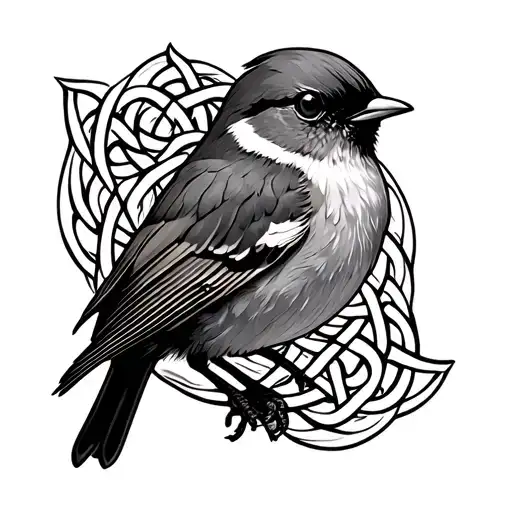 Robin Redbreast Celtic Knot Intertwined