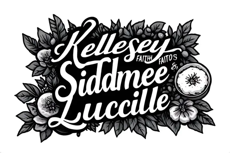 Culinary Theme That Features Nameswritten Kelsey Sidnee Faith Lucille