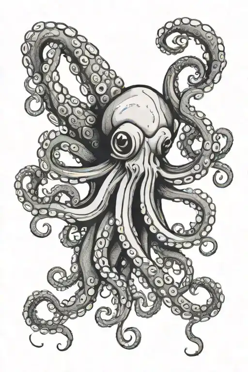 Octopus Holding A Heart