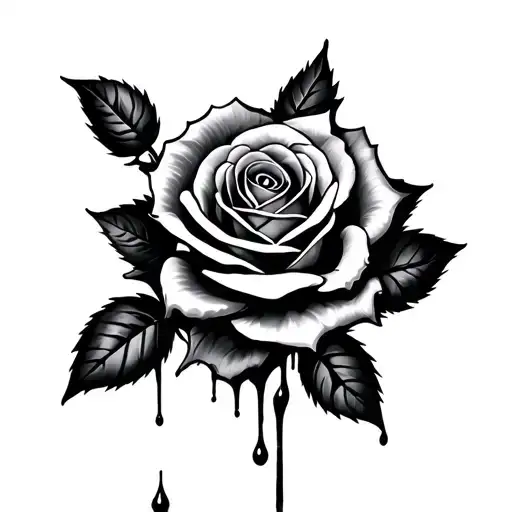 Gun Roses Blood Drop