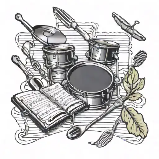 A Music Sheet With Cooking Utensils As Musical Instruments